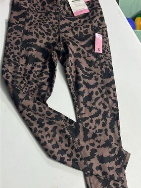 Leopard Print Leggings - Brown/Black
